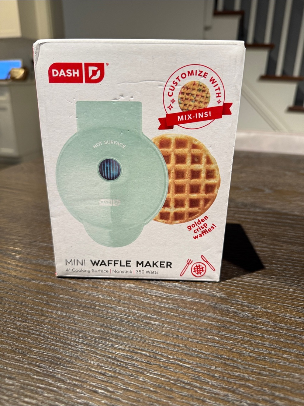 Ash Mini Waffle Maker in Mint Green
